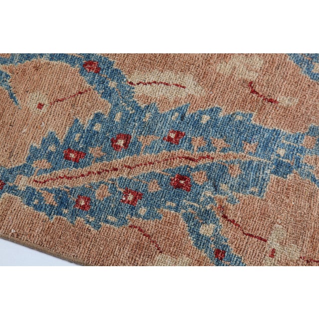 Sky Blue Vintage Oushak Runner Rug – Natural Dyes & Elegance Blue Tone Hallway Rug -2' 4'' X 11' 4'' For Sale - Image 8 of 12