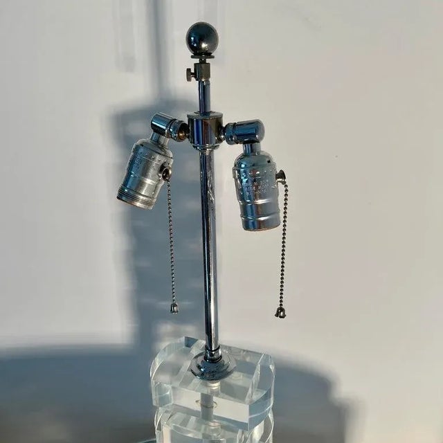 Transparent Lucite and Chrome Table Lamp by Karl Springer, C. 1970's For Sale - Image 8 of 12