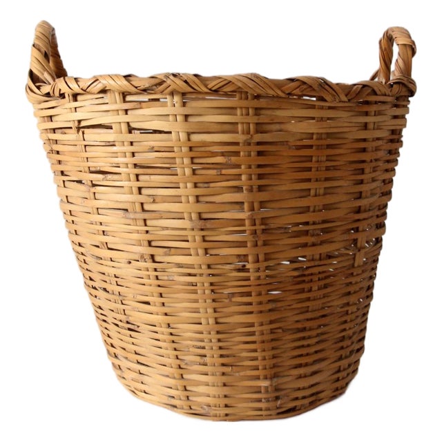 Vintage Woven Wicker Basket For Sale