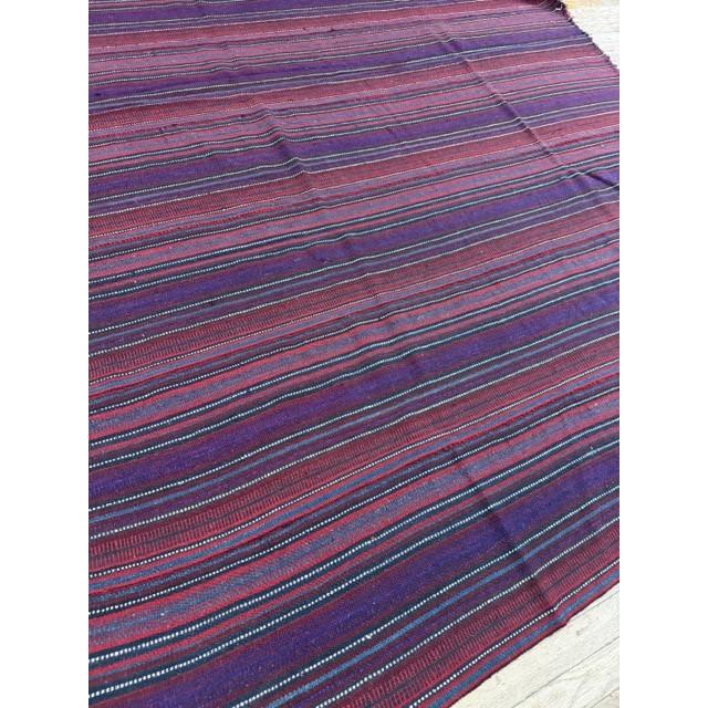 Turkish 1950s Multicolor Stripe Modern Decorative Flatwoven Turkish Kilim Small Rug For Sale - Image 3 of 4