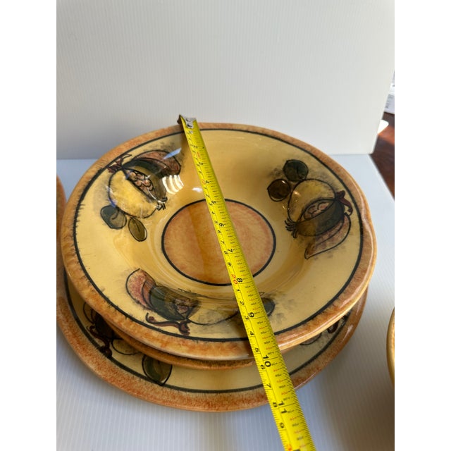 Hand Painted Five(5) Pieces Dinnerware Set for Two(2) "Pomegranate" by Arte Italica Made in Italy(10 Pc Set) For Sale - Image 10 of 18