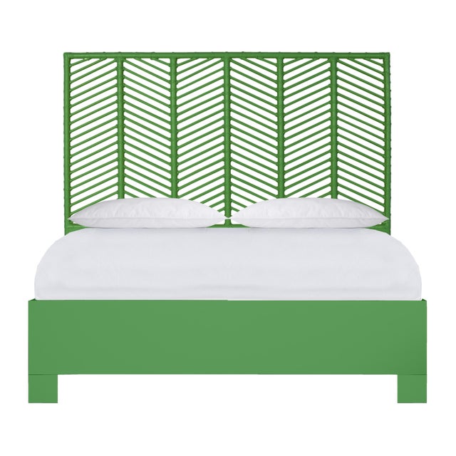 Liam Platform Bed Queen - Bright Green For Sale - Image 12 of 12