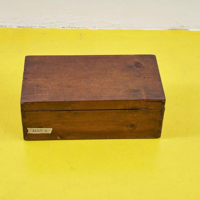 Wood Antique Wooden Box with Dividers For Sale - Image 7 of 9