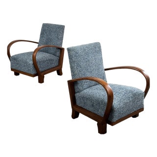 Mid-Century Modern Lounge Chairs by Debreceni Hajlított Bútorgyár, 1960s, Set of 2 For Sale