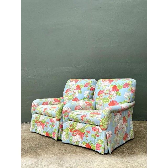 Vintage Floral Upholstered Armchairs - Pair For Sale In West Palm - Image 6 of 12