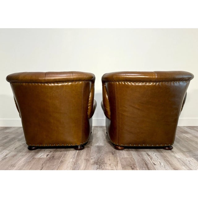 Ralph Lauren (2) Ralph Lauren Writer’s Chairs With (2) Ottomans For Sale - Image 4 of 11