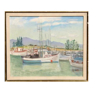 Early 21st Century Untitled Sailboats Oil Painting on Canvas Painting by Adela Smith Lintelmann