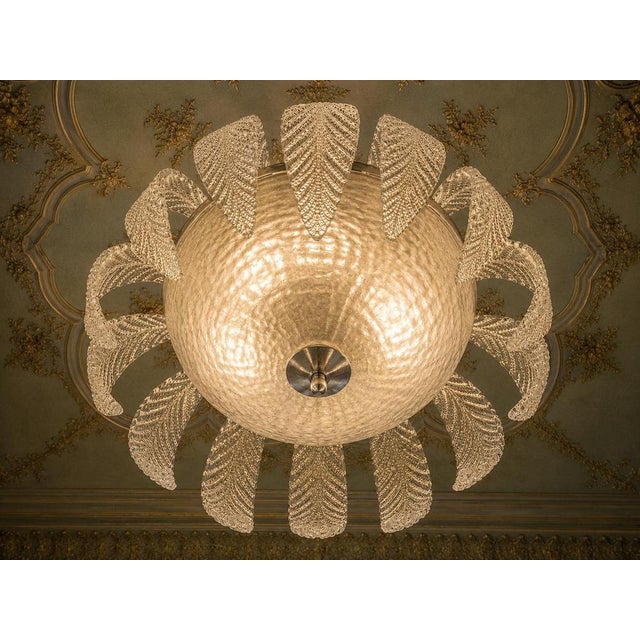 Gold Murano Pendant Light by Barovier for Erco, 1940s For Sale - Image 8 of 11