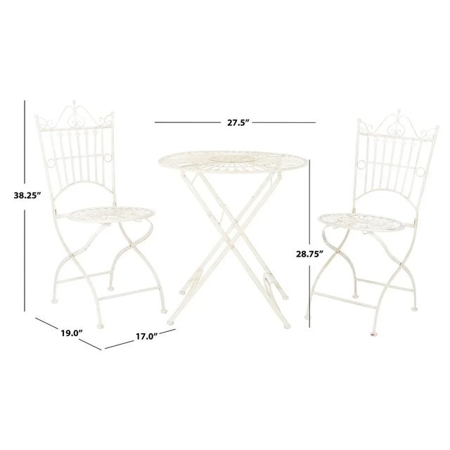 Belen 3 Piece Bistro Set - Pearl White For Sale - Image 4 of 7