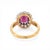 Antique Belle Époque Ring 18k Gold - 2.5ct Rubellite Garnet & 1ct Old Cut, Size 6.5 For Sale - Image 6 of 9