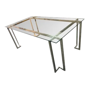 1980s Pace Modernist Square Tubular Dining Table