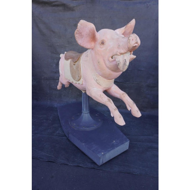 Wood 19th Century French Carousel Pig For Sale - Image 7 of 9