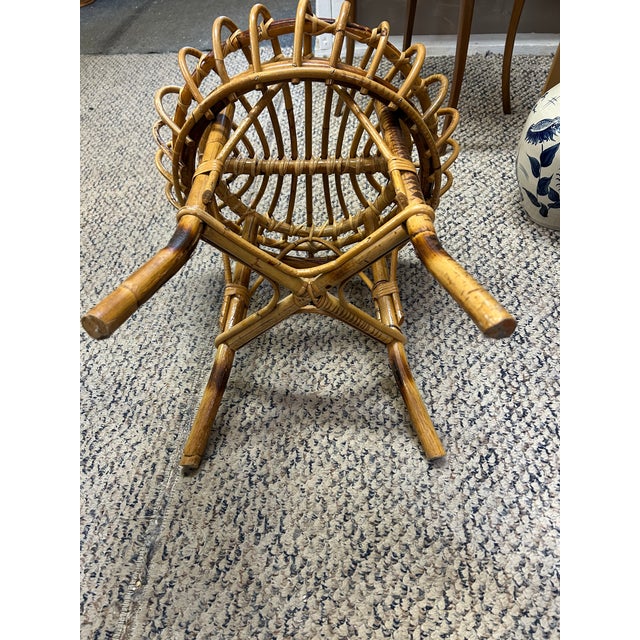 Bent Bamboo & Rattan Mid Century Modern Stool by Franco Albini For Sale - Image 9 of 9