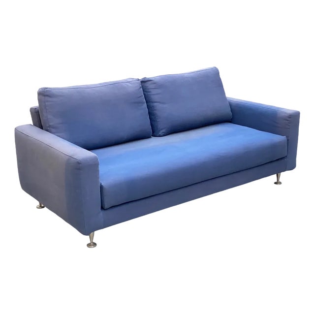 Sofa in Fabric and Steel, 1980s For Sale