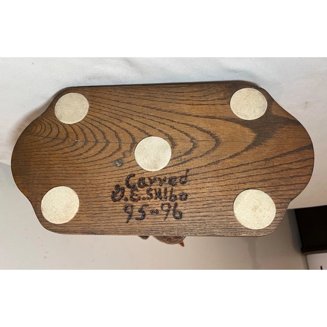 Vintage Hand Carved Wood Folk Art Bald Eagle Bird With Fish Sculpture Statue For Sale - Image 15 of 17