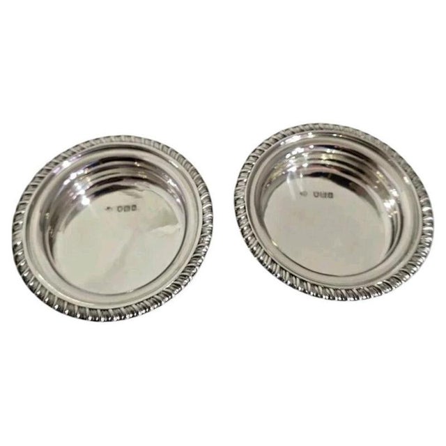 Antique Edwardian Sterling Silver Wine Glass Coasters, 1901, Set of 2 For Sale - Image 3 of 15