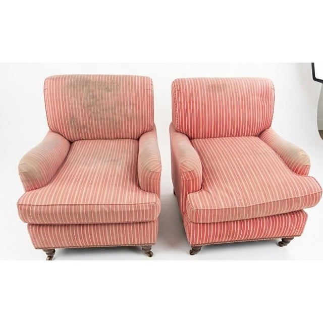 Set of Striped Lounge Chairs For Sale - Image 4 of 5