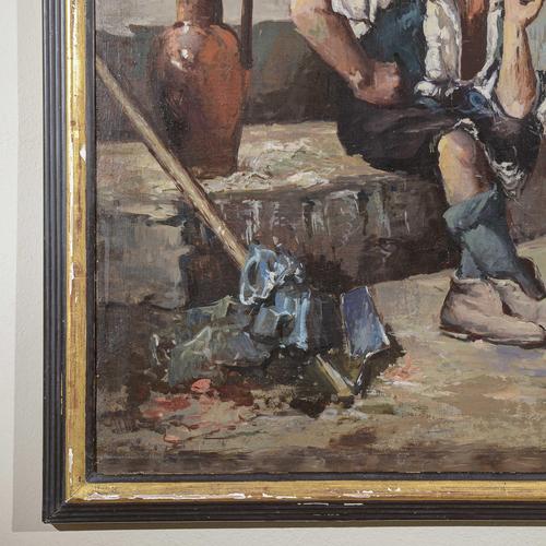 Neapolitan Scene, Oil on Canvas, Framed For Sale - Image 5 of 8