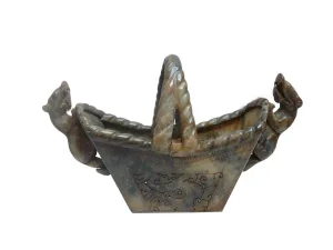 Chinese Stone Carved Pixiu Basket Figure