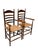 Rustic Dutch Ladder Back Armchairs in Patinated Beech, 1900s, Set of 2 For Sale - Image 12 of 13