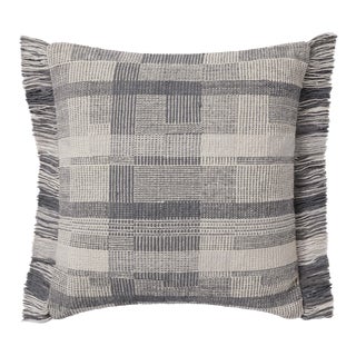 Amber Lewis x Loloi Birdie Silver / Ivory 18'' x 18'' Cover Only Pillow For Sale