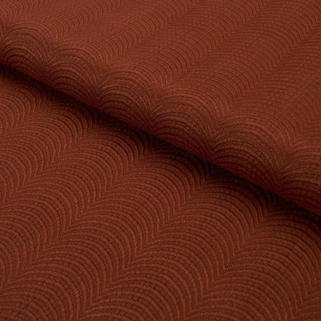 Schumacher SAMPLE - Schumacher x Neisha Crosland Hurdles Performance Fabric In Terracotta For Sale - Image 4 of 4