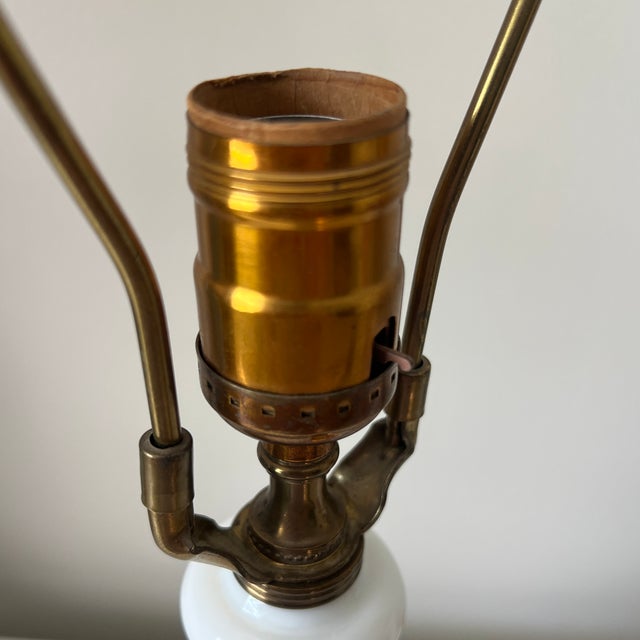 1950s Warren Kessler Hand-Painted Opaline Lamps - Pair For Sale - Image 12 of 12