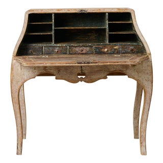 Antique Swedish Rococo Secretary with Drawers For Sale
