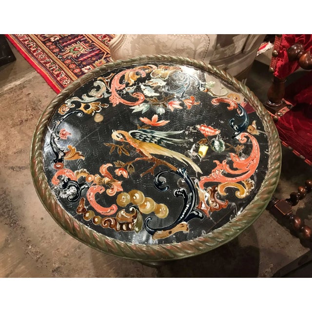 19th Century Italian Baroque Carved Giltwood Side Table With Églomisé Glass Top For Sale In Dallas - Image 6 of 8