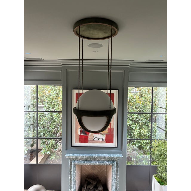 Apparatus Contemporary Apparatus Reprise Pendant in Juniper Suede For Sale - Image 4 of 5