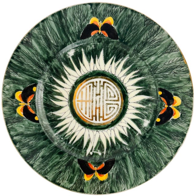 Chinoiserie Vintage Chinese Bok Choy Cabbage Leaf Decorative Plate For Sale - Image 3 of 8