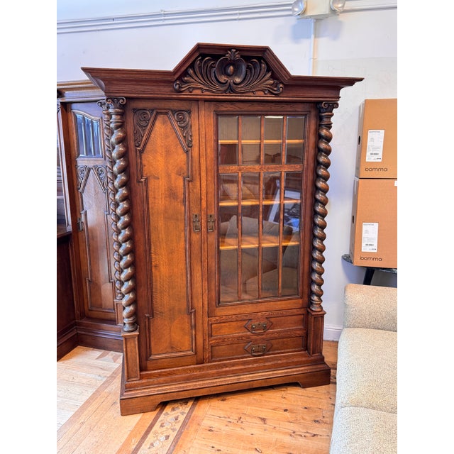 Renaissance Revival Oak Display Cabinet, 19th Century For Sale - Image 4 of 12