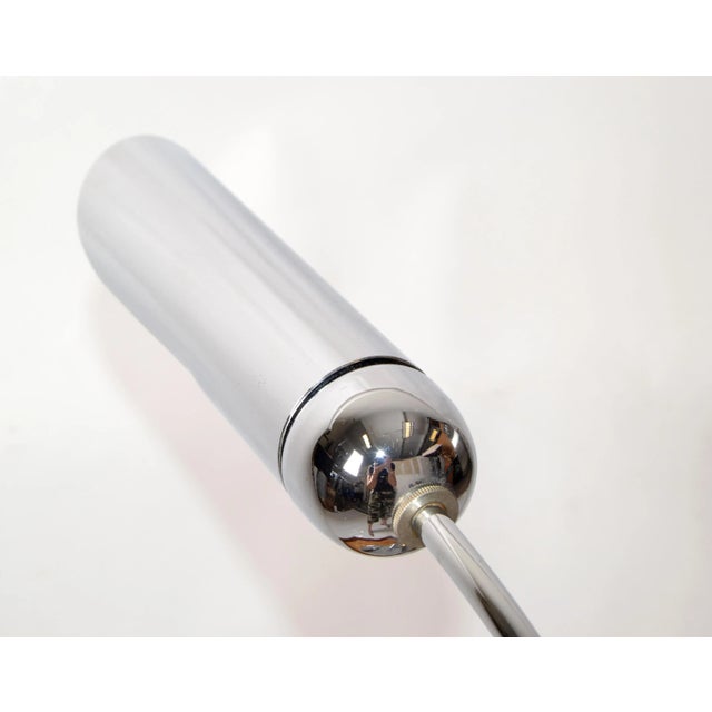 Vintage Italian Arch Chrome & Steel Table Desk Lamp Mid-Century Modern 1980 For Sale - Image 9 of 13