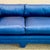 1980s Art Deco Chinoiserie Style Royal Blue Allover Upholstered 3-Seater Sofa For Sale - Image 9 of 16