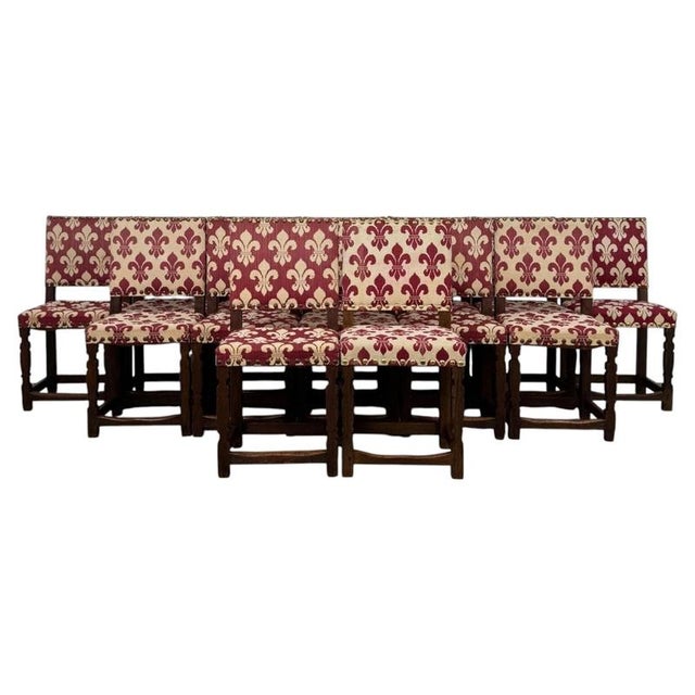 Antique English Oak Dining Chairs, Set of 14 For Sale - Image 11 of 11