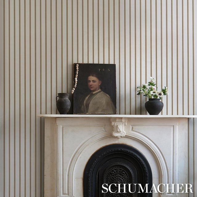 2020s Sample - Schumacher Westerly Stripe Wallcovering In Burlap For Sale - Image 5 of 6