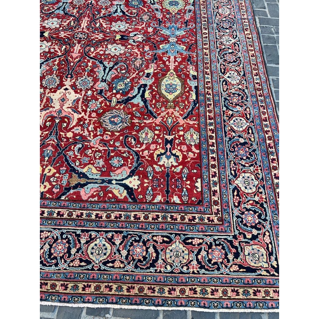1920s Persian Tabriz Rug 8'11" x 11'11" For Sale In Los Angeles - Image 6 of 6