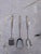 1950s 1950's Vintage Cast Iron Fireplace Tools Stand Set 4 Piece Seymour Style For Sale - Image 5 of 6
