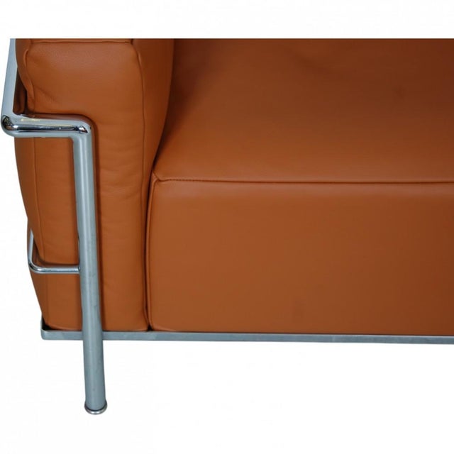 LC3 Lounge Chair in Cognac Bizon Leather by Le Corbusier, 1990s For Sale - Image 12 of 17