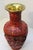 1980s Floral Cinnabar-Style MCM Asian Revival Style Molded Baluster Vase For Sale - Image 16 of 18