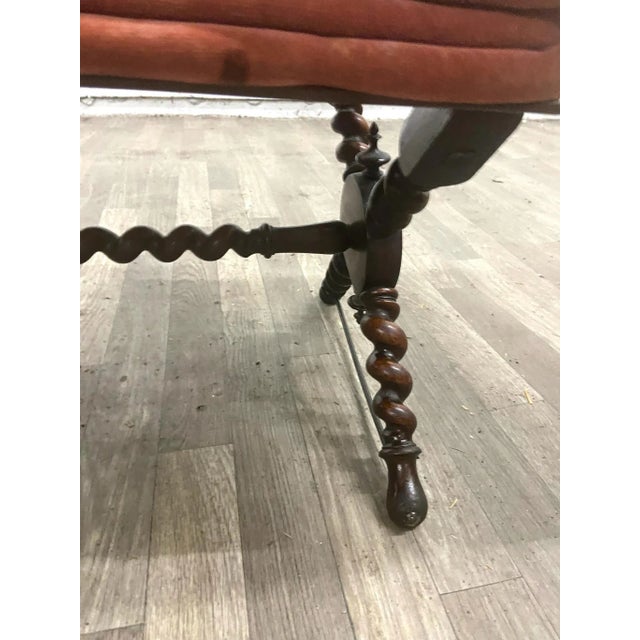 Wood Antique 1800s X-Base X-Frame English Regency Bobbin Stool or Ottoman For Sale - Image 7 of 10