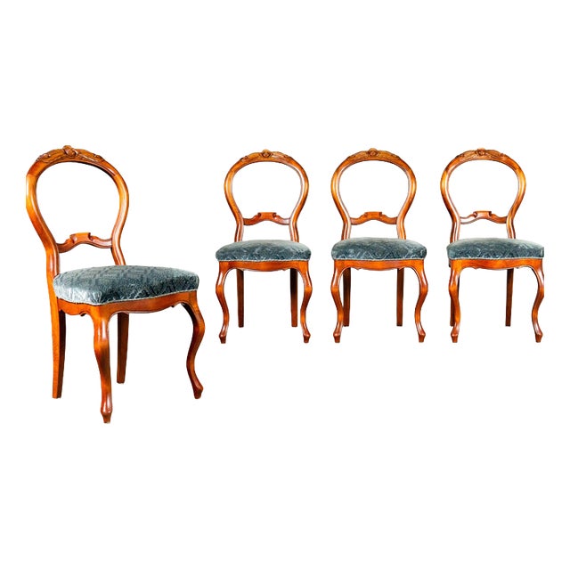 Biedermeier Style Chairs, Set of 4 For Sale