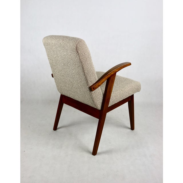 1970s Beige Boucle Easy Chair attributed to Mieczyslaw Puchala, 1970s For Sale - Image 5 of 13