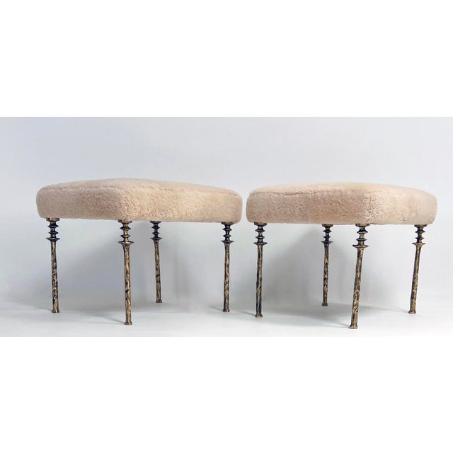 Sorgue Stools. Gold Bronze - Set of 2 For Sale - Image 9 of 11
