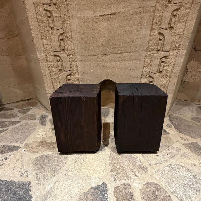 Pair of Primitive Wood Benches Vdg26 Takisugi For Sale - Image 4 of 7