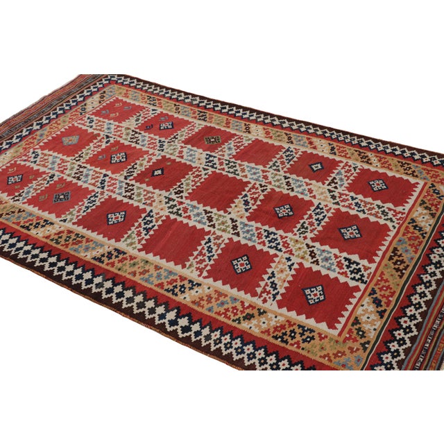 Rug & Kilim Vintage Kilim in Red With Polychromatic Geometric Patterns, From Rug & Kilim For Sale - Image 4 of 8