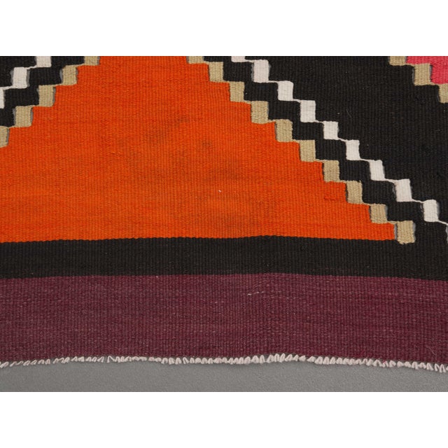 1970s Vintage Handmade Wool Cotton Purple Runner Rug For Sale In San Francisco - Image 6 of 11