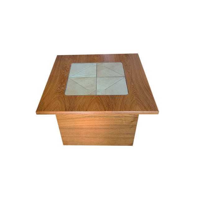 1970s 1970s Teak Occasional Table With Grooved Ceramic Tile by Gangsø Møbler For Sale - Image 5 of 9