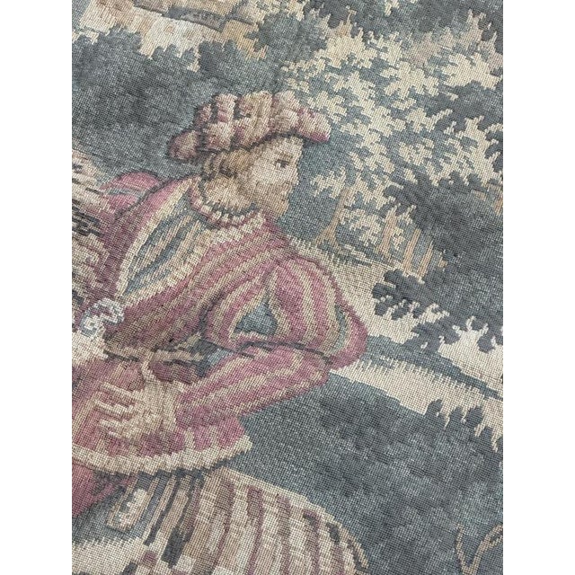 Mid-Century French Jacquard Tapestry with Noble or Princely Hunt Scene, 1950s For Sale - Image 13 of 18