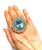 Bochic "Flamenco" Vintage Blue Topaz & White Topaz Gem Ring 18K Gold & Silver For Sale - Image 13 of 18